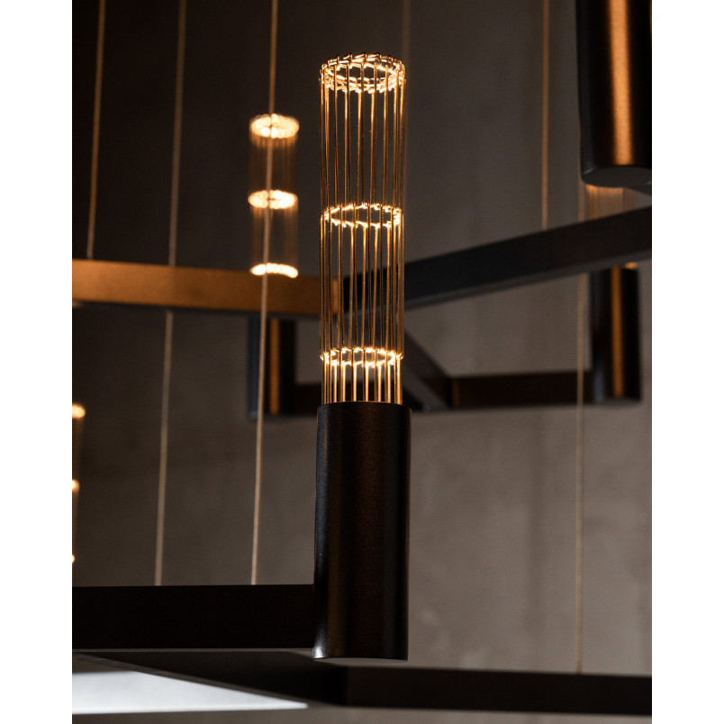 Lampa Wisząca Novana Steel Jet Black 117cm | LoftLight Industrial