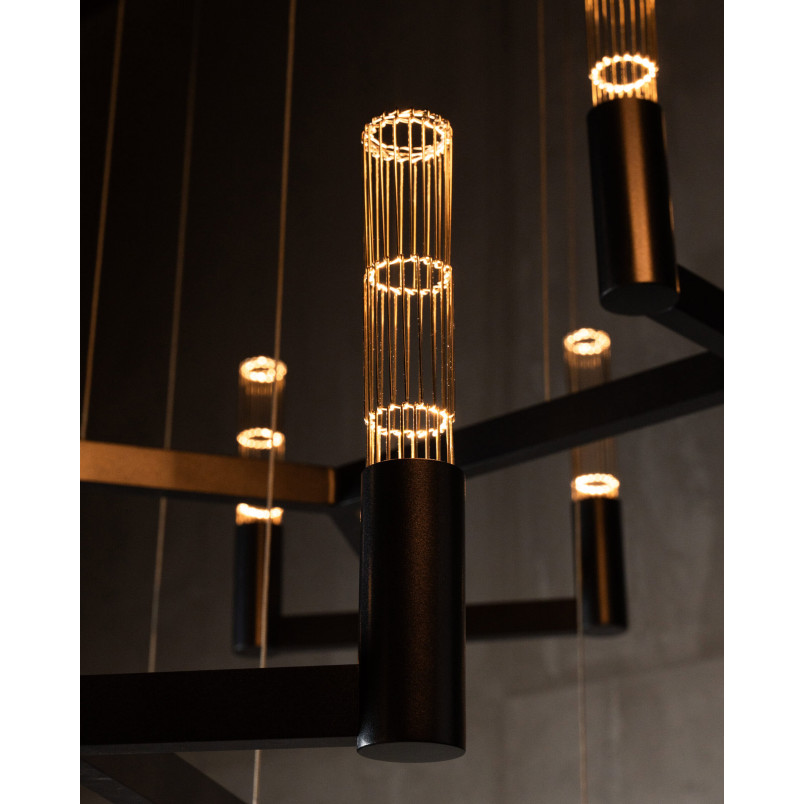 Lampa Wisząca Novana Steel Jet Black 117cm | LoftLight Industrial