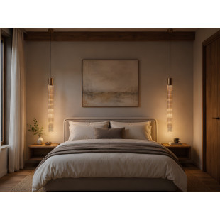 Lampa wisząca Stelar 107 Brass – LoftLight | Mosiężna siatka