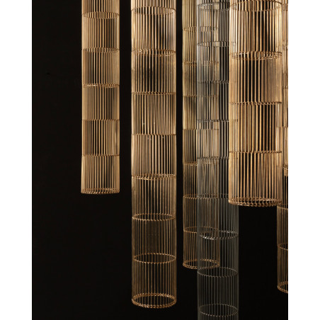 Lampa wisząca Stelar 145 Brass – LoftLight | Mosiężna siatka 145cm