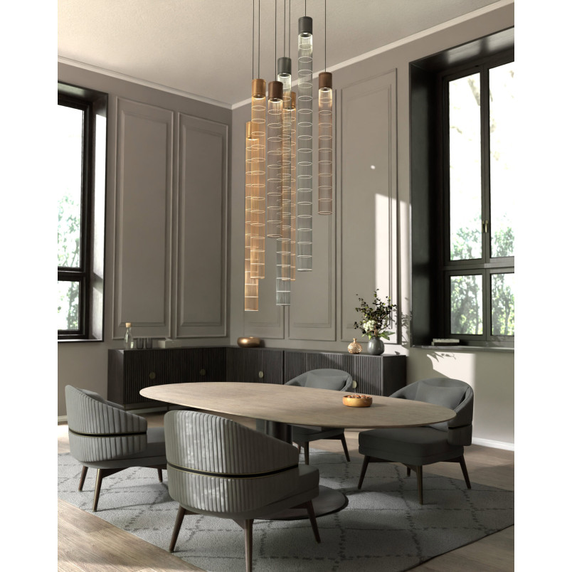 Lampa wisząca Stelar 145 Brass – LoftLight | Mosiężna siatka 145cm