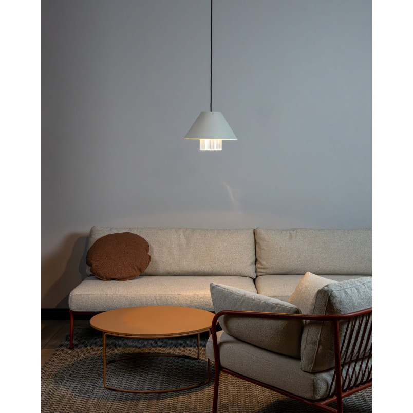 Lampa wisząca O la-la Bright White – Loftlight | Ryflowane szkło