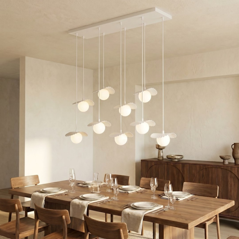Lampa Flora 9 White Opal Emibig