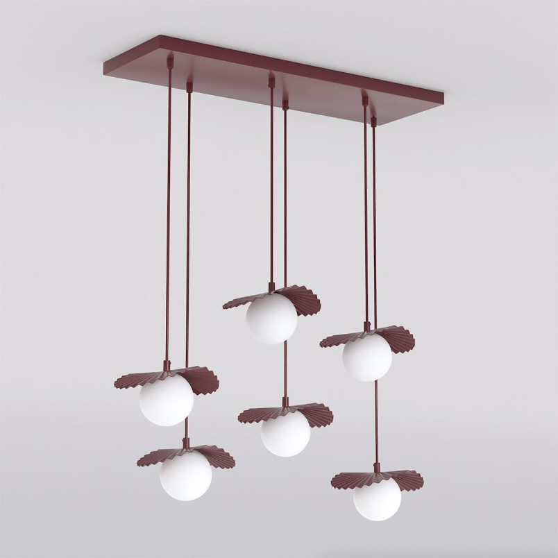Lampa Flora 6 Burgundy Opal Emibig