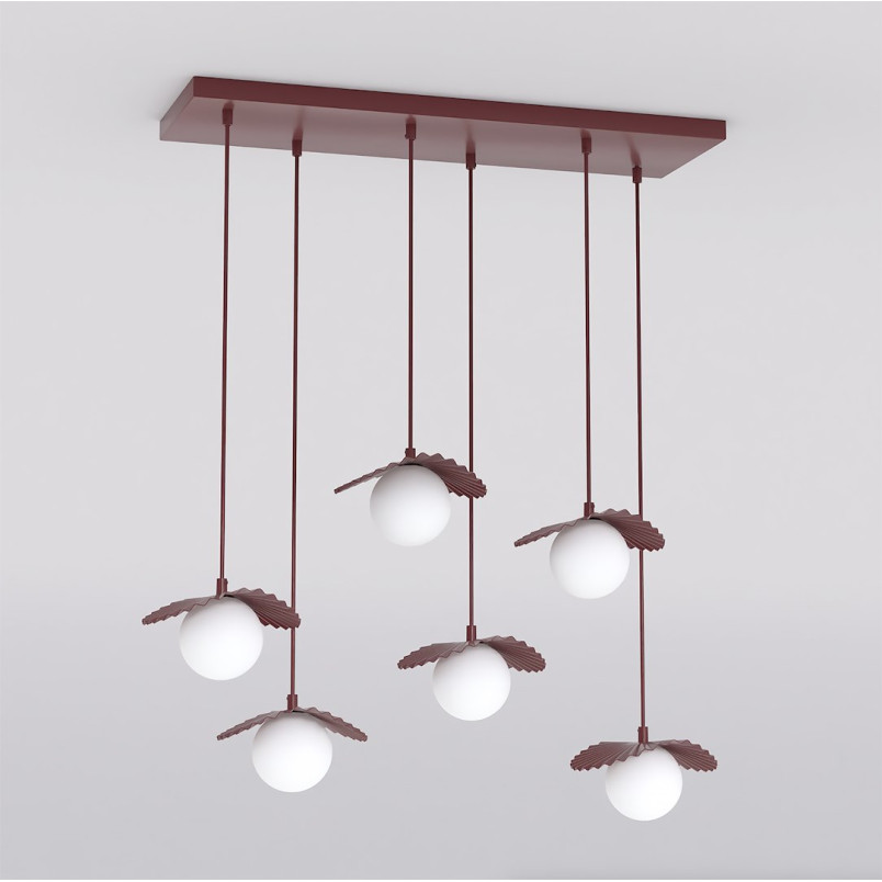 Lampa Flora 6 Burgundy Opal Emibig