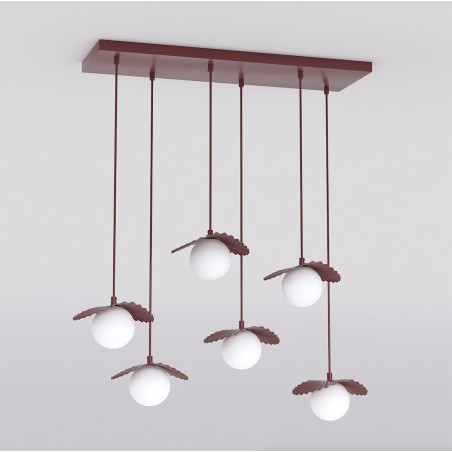 Lampa Flora 6 Burgundy Opal Emibig