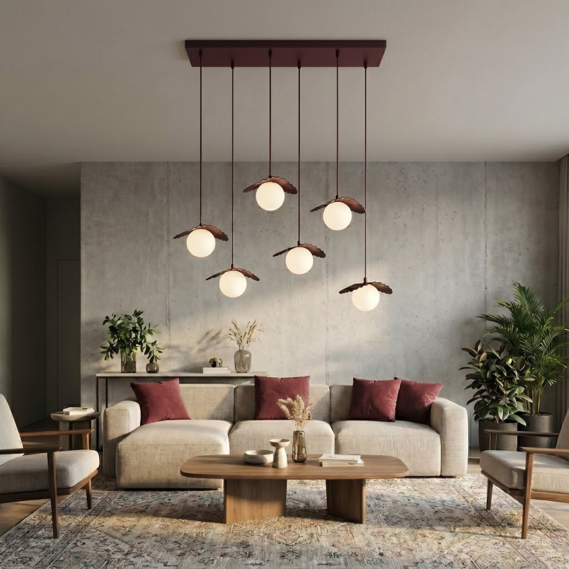 Lampa Flora 6 Burgundy Opal Emibig