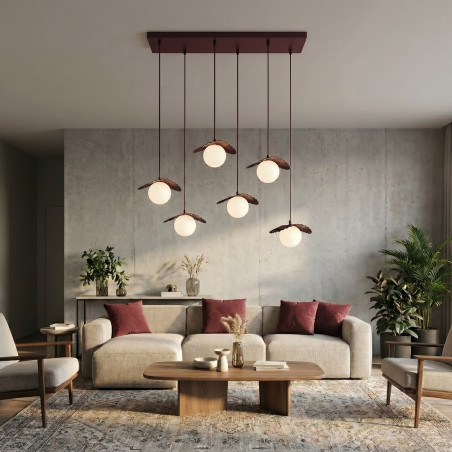Lampa Flora 6 Burgundy Opal Emibig