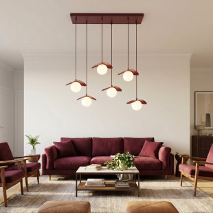 Lampa Flora 6 Burgundy Opal Emibig
