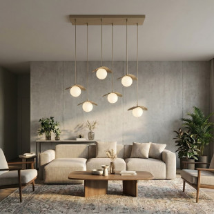Lampa Flora 6 Mokka Opal Emibig