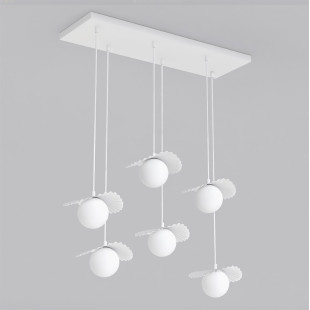 Lampa Flora 6 White Opal Emibig