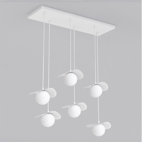 Lampa Flora 6 White Opal Emibig