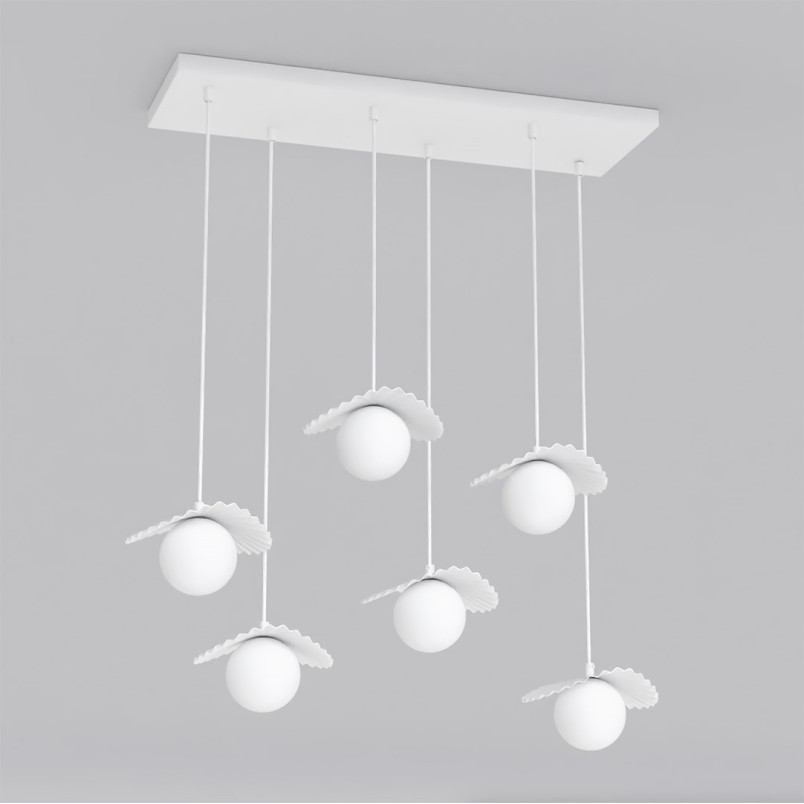 Lampa Flora 6 White Opal Emibig