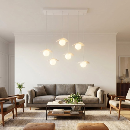 Lampa Flora 6 White Opal Emibig