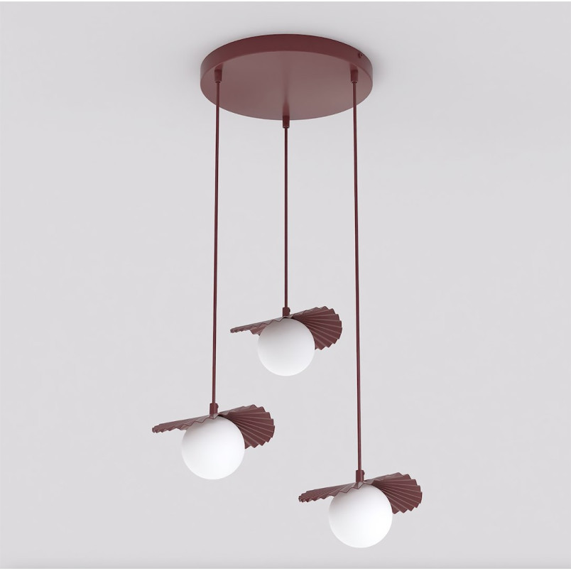 Lampa Flora 3Prem Burgundy Opal Emibig