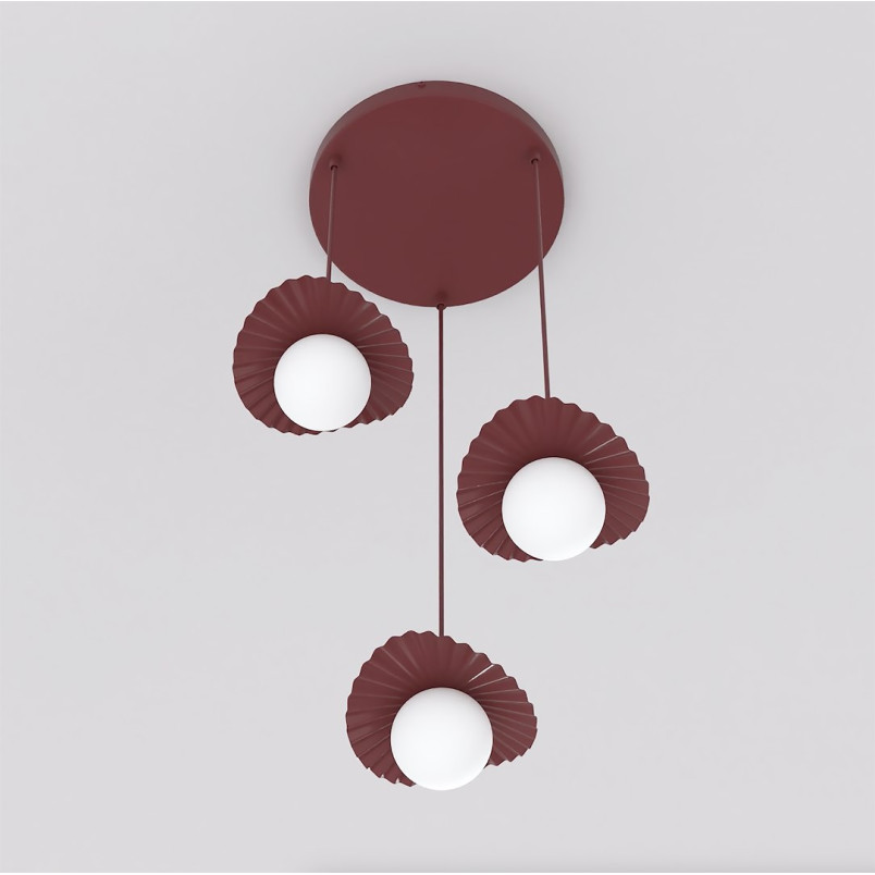 Lampa Flora 3Prem Burgundy Opal Emibig