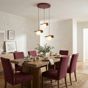 Lampa Flora 3Prem Burgundy Opal Emibig