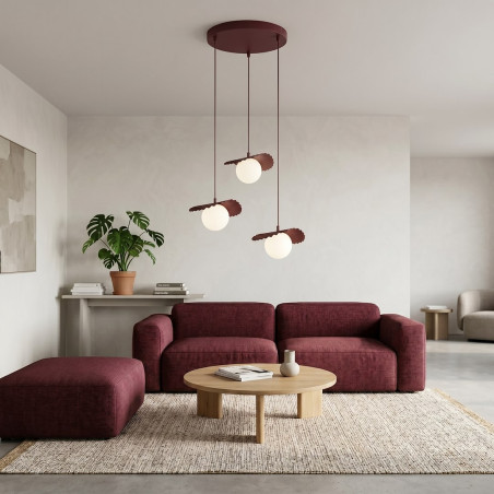 Lampa Flora 3Prem Burgundy Opal Emibig