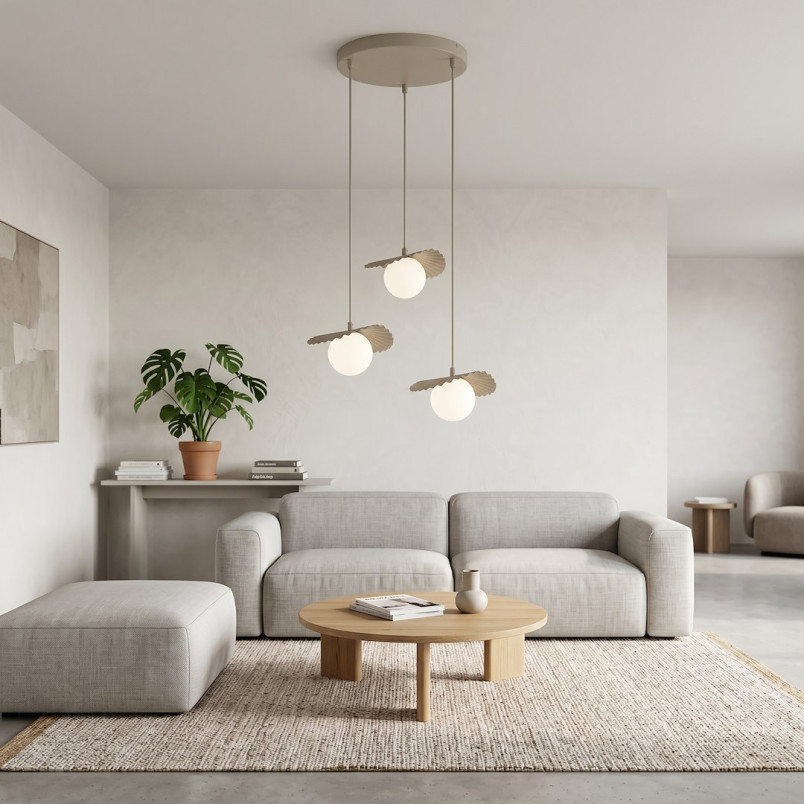 Lampa Flora 3Prem Mokka Opal Emibig