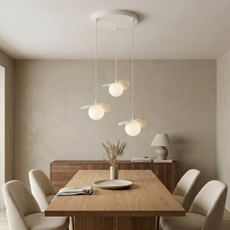 Lampa Flora 3Prem White Opal Emibig