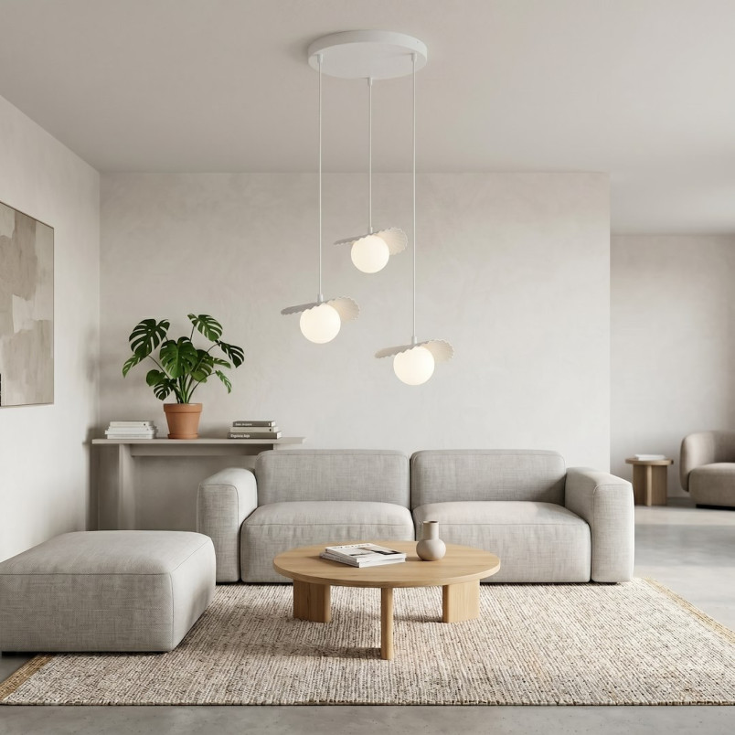 Lampa Flora 3Prem White Opal Emibig