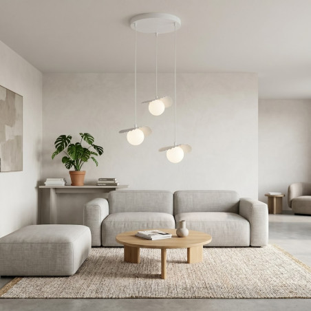 Lampa Flora 3Prem White Opal Emibig