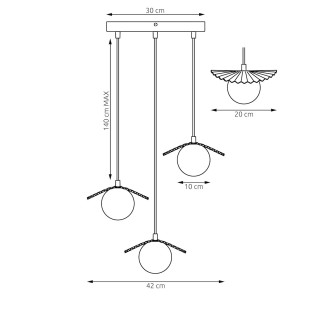 Lampa Flora 3Prem White Opal Emibig