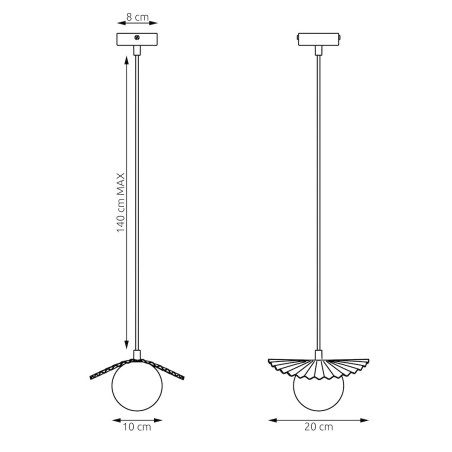 Lampa Flora 1 White Opal Emibig