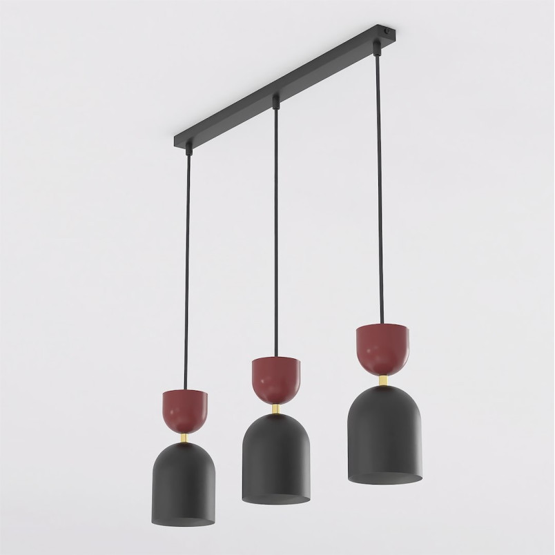Lampa Gaudi 3 Black Burgundy Emibig