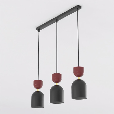 Lampa Gaudi 3 Black Burgundy Emibig