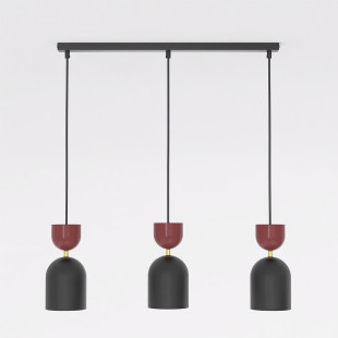 Lampa Gaudi 3 Black Burgundy Emibig