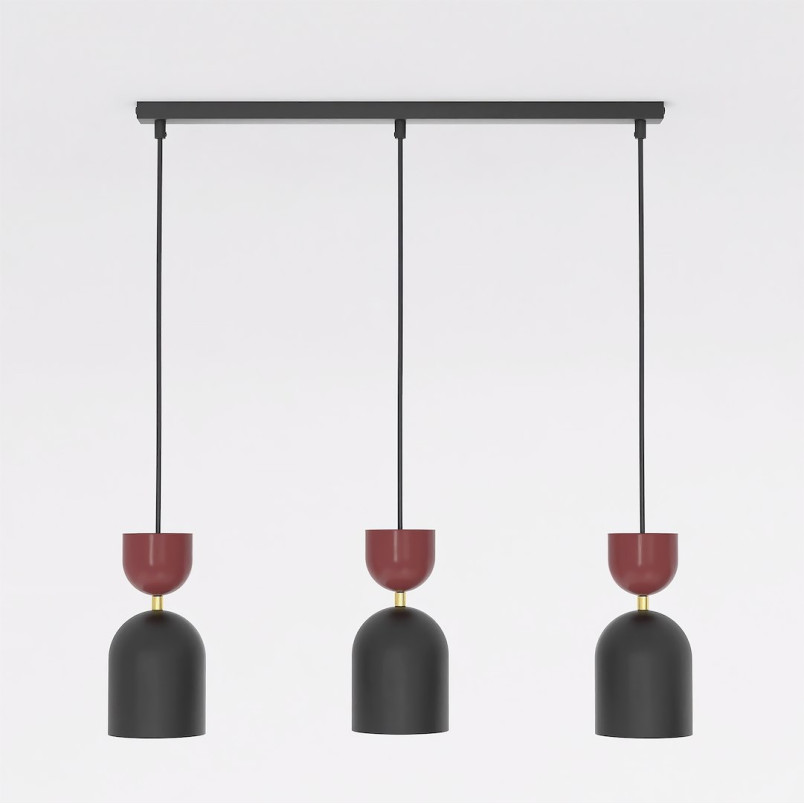 Lampa Gaudi 3 Black Burgundy Emibig