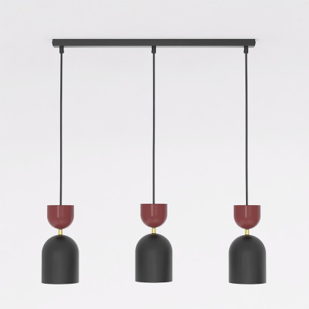 Lampa Gaudi 3 Black Burgundy Emibig