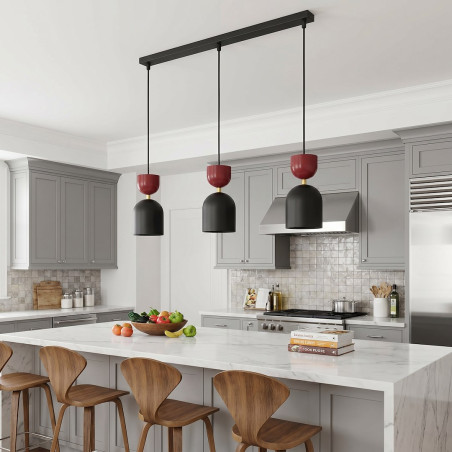 Lampa Gaudi 3 Black Burgundy Emibig