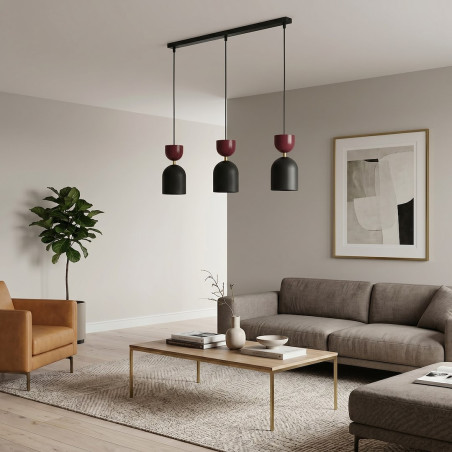 Lampa Gaudi 3 Black Burgundy Emibig