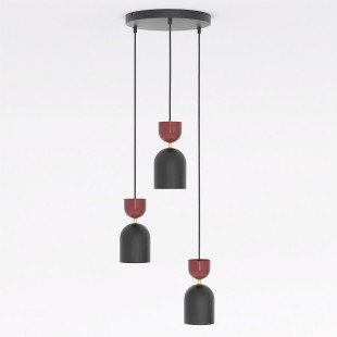 Lampa Gaudi 3Prem Black Burgundy Emibig