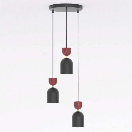 Lampa Gaudi 3Prem Black Burgundy Emibig