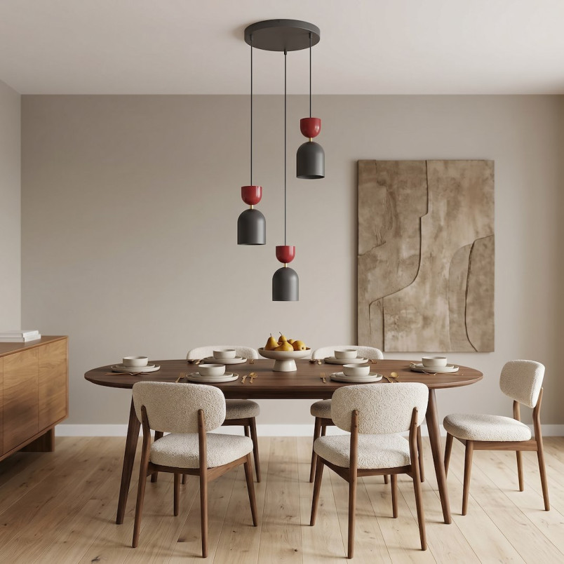 Lampa Gaudi 3Prem Black Burgundy Emibig