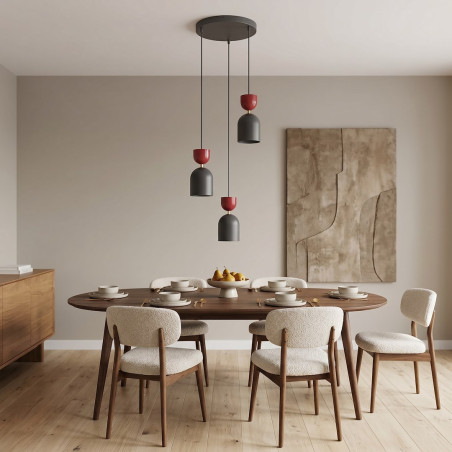 Lampa Gaudi 3Prem Black Burgundy Emibig