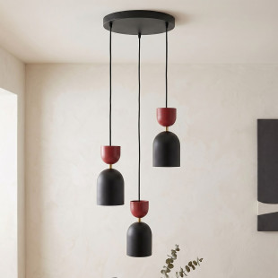 Lampa Gaudi 3Prem Black Burgundy Emibig