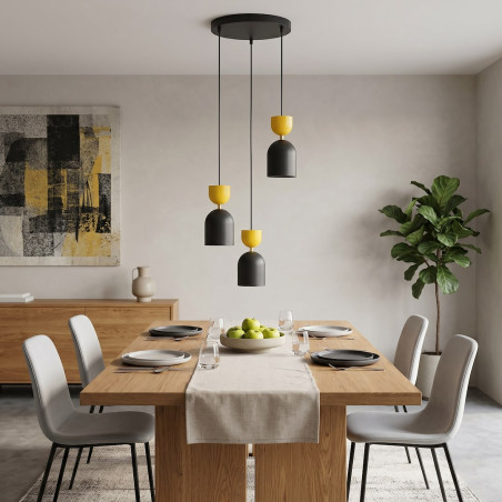 Lampa Gaudi 3Prem Black Orange Emibig