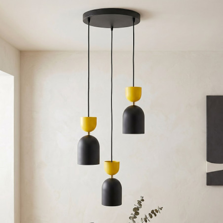 Lampa Gaudi 3Prem Black Orange Emibig