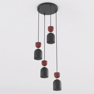 Lampa Gaudi 4Prem Black Burgundy Emibig