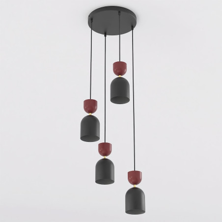 Lampa Gaudi 4Prem Black Burgundy Emibig
