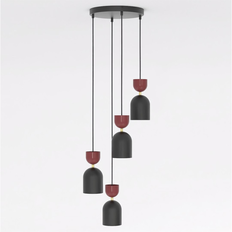 Lampa Gaudi 4Prem Black Burgundy Emibig