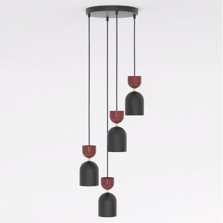 Lampa Gaudi 4Prem Black Burgundy Emibig