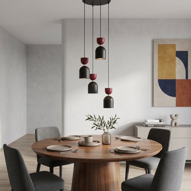 Lampa Gaudi 4Prem Black Burgundy Emibig