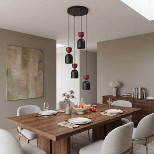 Lampa Gaudi 4Prem Black Burgundy Emibig