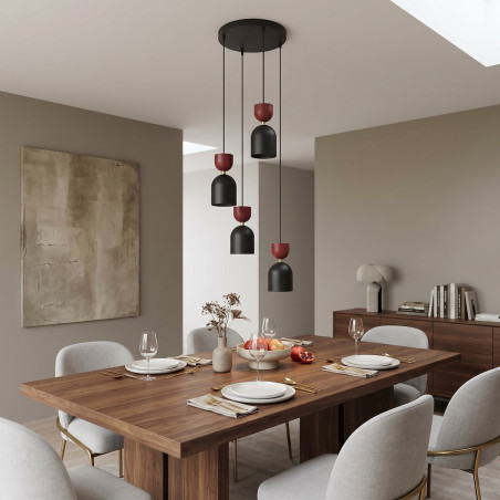 Lampa Gaudi 4Prem Black Burgundy Emibig