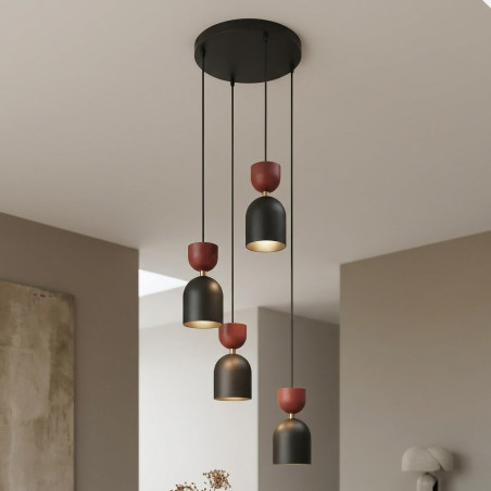 Lampa Gaudi 4Prem Black Burgundy Emibig